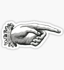 Alte viktorianische Weinlese, die Handzeichenaufkleber zeigt Sticker