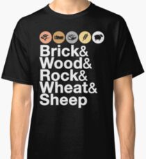 Helvetica Settlers of Catan: Brick, Wood, Rock, Wheat, Sheep | Board Game Geek Ampersand Design Classic T-Shirt