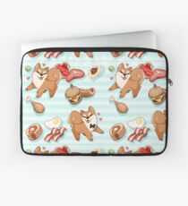 Tileable shiba - Blue Laptop Sleeve