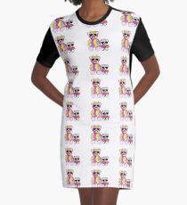 Rainbow Bear Graphic T-Shirt Dress