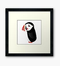 Cute cartoon puffin Framed Print