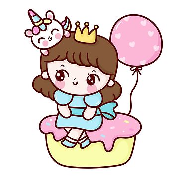 Premium Vector  Unicorn princess with icecream kawaii animal