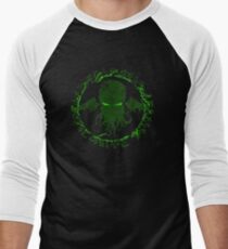 In his house at R'lyeh dead Cthulhu waits dreaming GREEN Men's Baseball ¾ T-Shirt