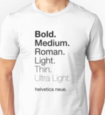 helvetica neue weights Unisex T-Shirt