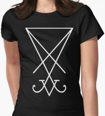 Sigil of Lucifer - White Women's Fitted T-Shirt