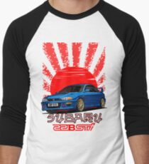 Subaru Impreza 22B WRX STI - R.I.P. EVO (Blue) Men's Baseball ¾ T-Shirt
