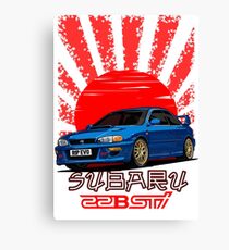 Subaru Impreza 22B WRX STI - R.I.P. EVO (Blue) Canvas Print