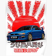 Subaru Impreza 22B WRX STI - R.I.P. EVO (Blue) Poster