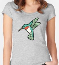 Hummingbird Pattern Women's Fitted Scoop T-Shirt