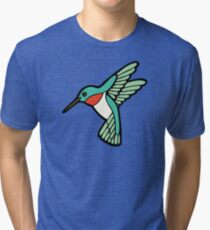 Hummingbird Pattern Tri-blend T-Shirt