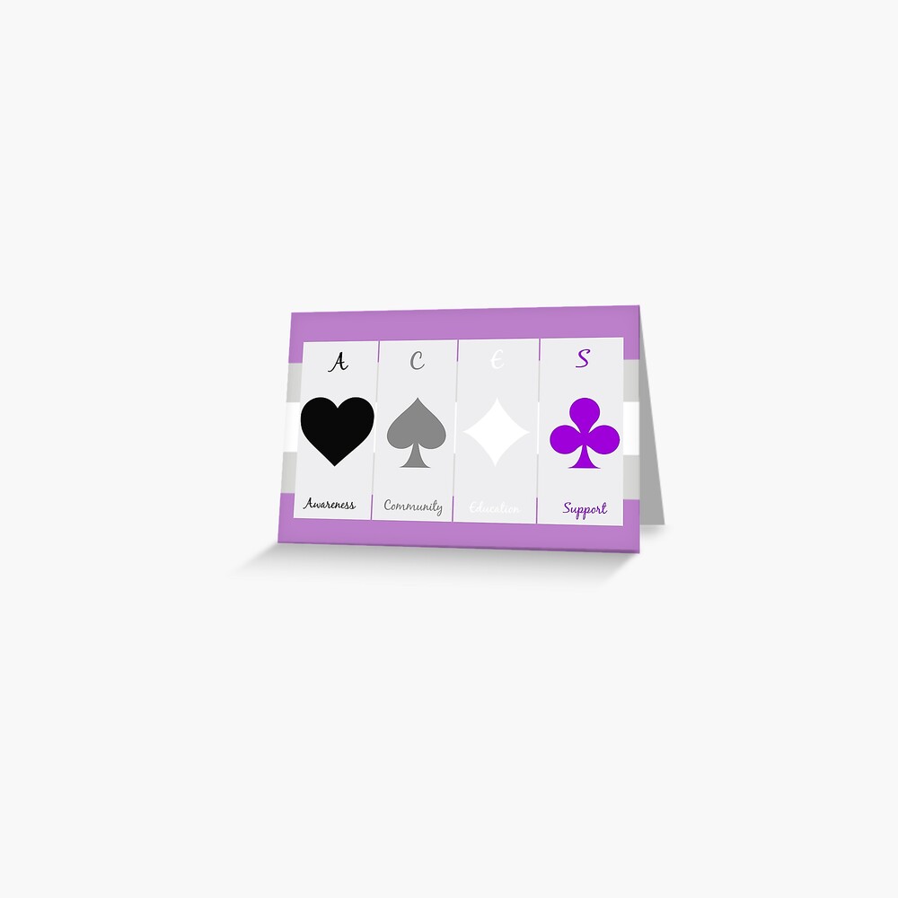 "Ace symbols on GrayAsexual flag" Greeting Card by Flauschi Redbubble