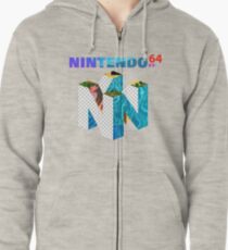 Vaporwave Nintendo 64 Zipped Hoodie