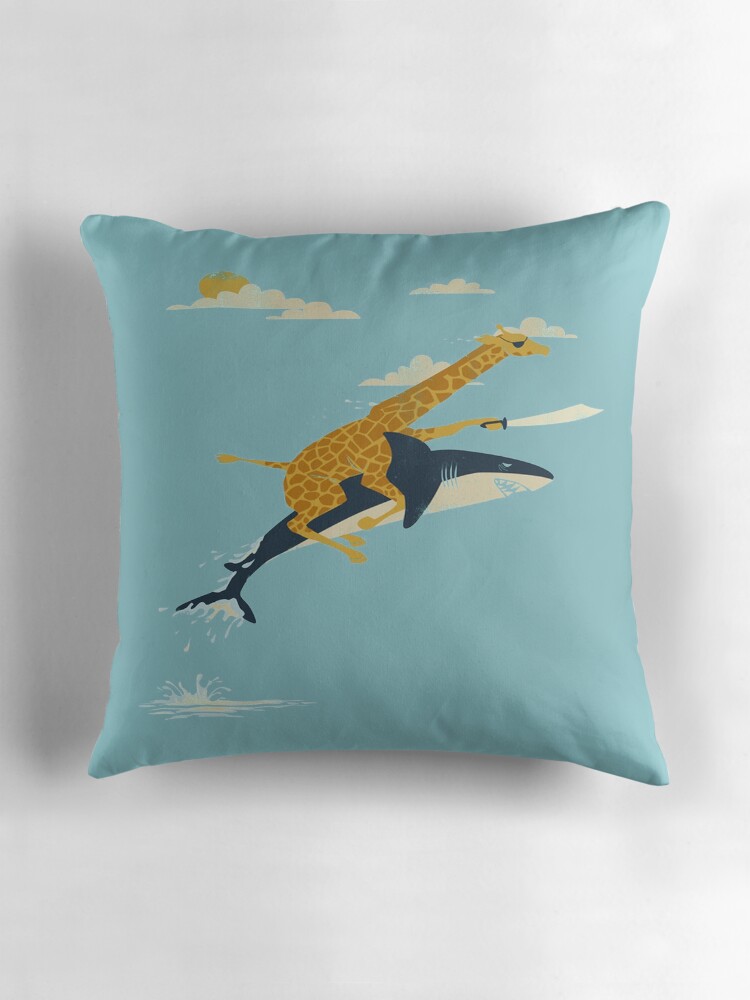 Shark Pillow giraffe riding shark " throw pillowsnatgeoo | redbubble Shark Pillow giraffe riding shark " throw pillowsnatgeoo | redbubble