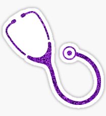 Purple glitter stethoscope logo sticker - PRINTED IMAGE Sticker