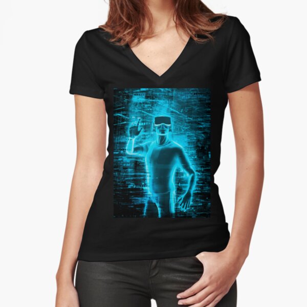 Virtual Reality User Fitted V-Neck T-Shirt