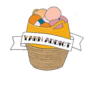 Yarn Addict Wool Basket Tattoo Sticker Sticker