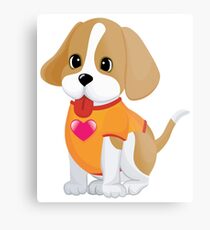 Cute Baby dog with love Metal Print