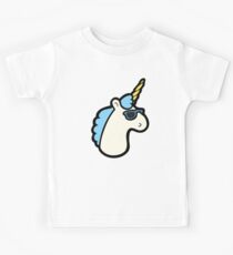Unicorns Are Cool Pattern - Blue Kids Tee