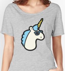 Unicorns Are Cool Pattern - Blue Women's Relaxed Fit T-Shirt