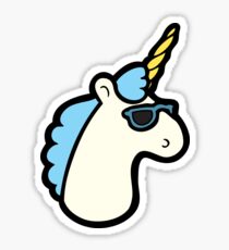 Unicorns Are Cool Pattern - Blue Sticker