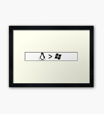 Linux/windows Framed Print