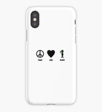 Peace Love Aliens iPhone Case