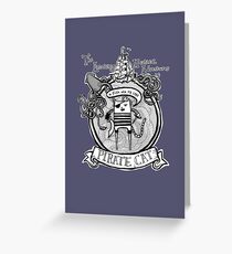 Pirate Cat Sails the Seven Seas Greeting Card