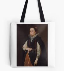 Sir Anthony Van Dyck () An Unknown Lady, in a black mantle, lace ruff and coral beads Tote Bag