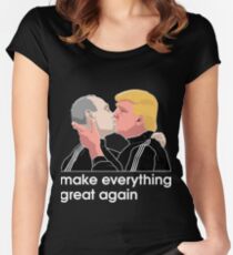 Camiseta entallada de cuello redondo Trump besando a Putin