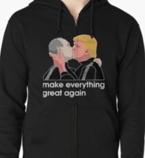 Trump kissing Putin Zipped Hoodie