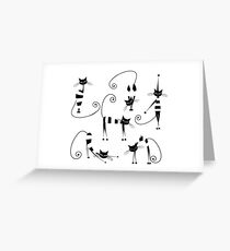Amusing cats design set Greeting Card