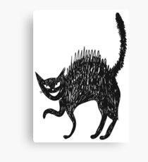 Line art painted cat Canvas Print
