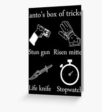 Ianto's box of tricks (white) Greeting Card