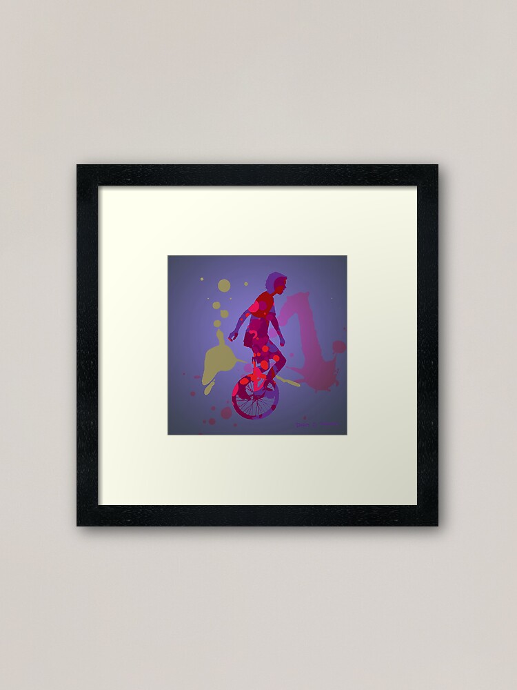 Alternate view of The Unicyclist Framed Art Print