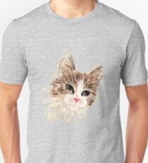 Brown cat painting Slim Fit T-Shirt