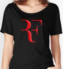 Camiseta ancha para mujer rf, roger federer, roger, federer, tenis, wimbledon, hierba, torneo, pelota, leyenda, deporte, australia, nadal, red, cool, logo, perfecto.