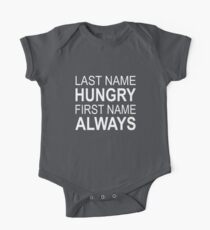 Last Name Hungry First Name Always One Piece - Short Sleeve