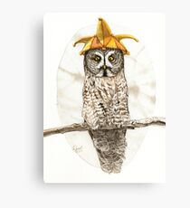 Strange Great Gray Owl Canvas Print