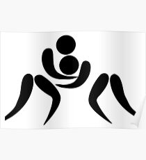 Olympisches Sportwrestling-Piktogramm Poster