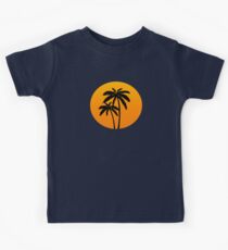 Palm Trees Sunset Kids Tee