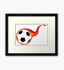 Flaming soccer ball Framed Print