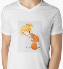 Basketball cartoon girl character Men's V-Neck T-Shirt