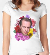 Steve Buscemi - Floral Women's Fitted Scoop T-Shirt