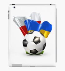 Soccer with Poland and Ukraine glossy flag iPad Case/Skin