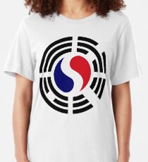 Korean French Multinational Patriot Flag Series Slim Fit T-Shirt