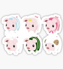 Poogie Piggie Monster Hunter Print all 6 Sticker