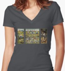 The Garden Of Earthly Delights Women's Fitted V-Neck T-Shirt
