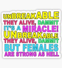 Unbreakable Kimmy Schmidt Lyrics Sticker