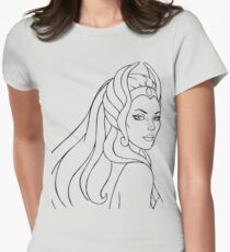 Camiseta entallada para mujer She-Ra princesa del poder (Black Line Art)