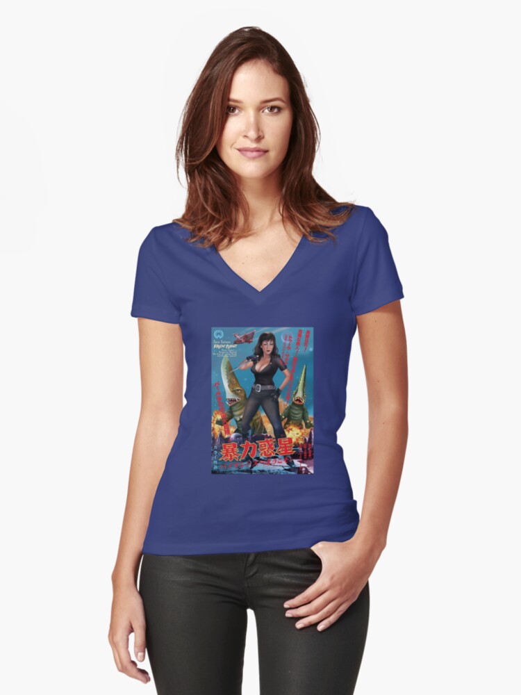 Download "Japanese Tura satana" Women's Fitted V-Neck T-Shirt by ...